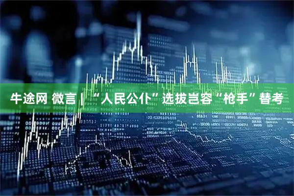 牛途网 微言 |  “人民公仆”选拔岂容“枪手”替考